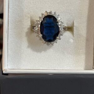 Vintage Avon Princess Diana Replica Sapphire Ring 8